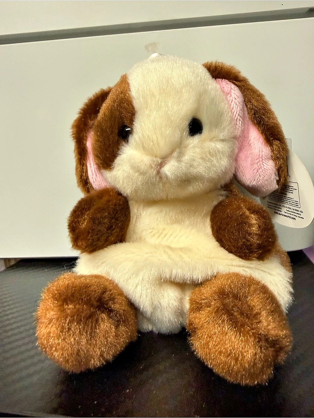 Palm Pals Bunny Plush Toy WT Brown & Cream